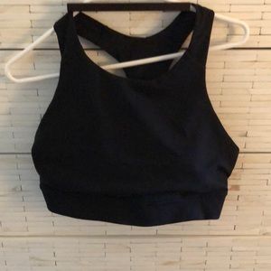 Black high neck sports bra